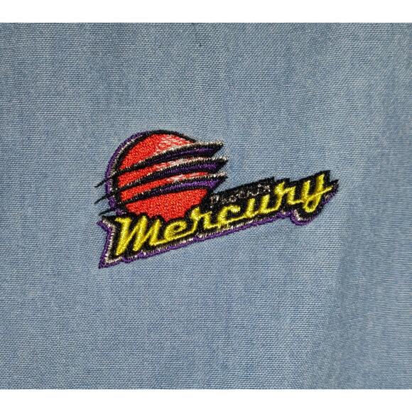Vintage Champion Phoenix Mercury WNBA Denim Shirt XL Sleeveless Chambray Macau - Picture 5 of 16